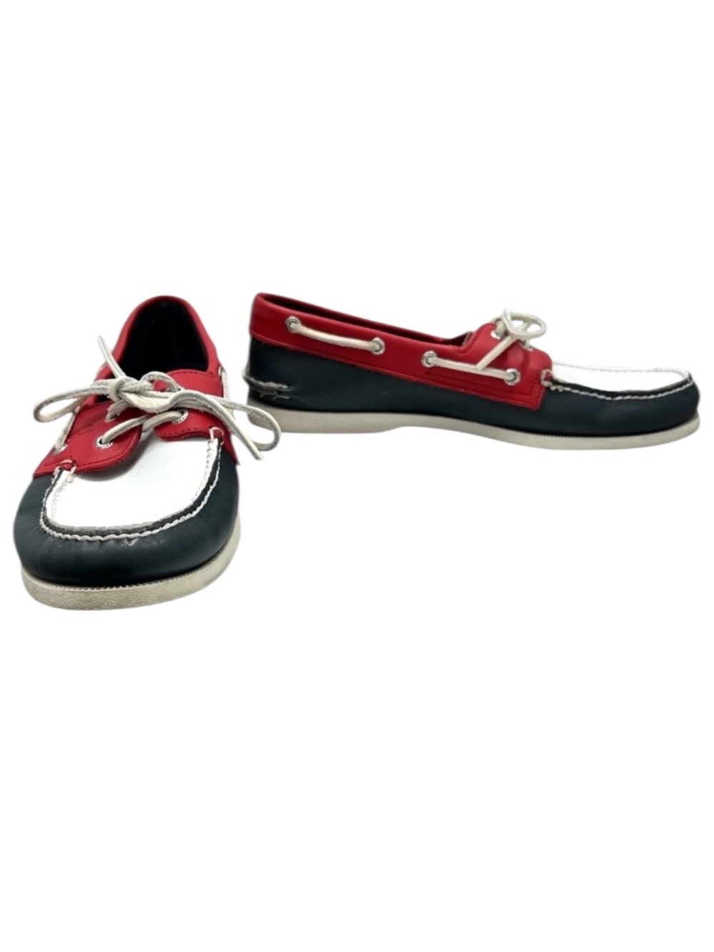 SPERRY TOP-SIDER 2-EYE BOAT SHOES IN RED, WHITE & BLUE